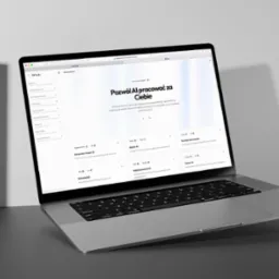 Laptop z otwartą stroną SBTools prezentuje narzędzia AI do automatyzacji zadań, w tym edytor tekstu, podsumowywacz YouTube i konwerter stron WWW.