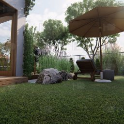 Projekt ogrodu przy zabudowie jednorodzinnej. Wilanów Warszawa