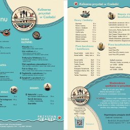 3K Marketing Grzegorz Brudny - Menu wykonane dla restauracji Przystań Grabek w Czeladzi
