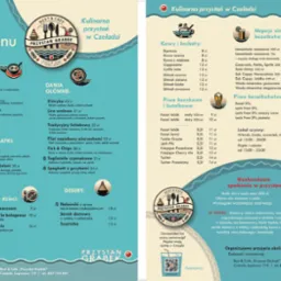 Menu wykonane dla restauracji Przystań Grabek w Czeladzi