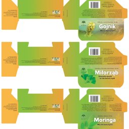 Projekt 3 pudełek - opakowań na herbaty ziołowe dla firmy ASTRON