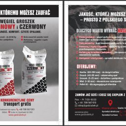 dwustronna ulotka A5 dla firmy GO DZIUBEK