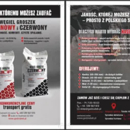 dwustronna ulotka A5 dla firmy GO DZIUBEK