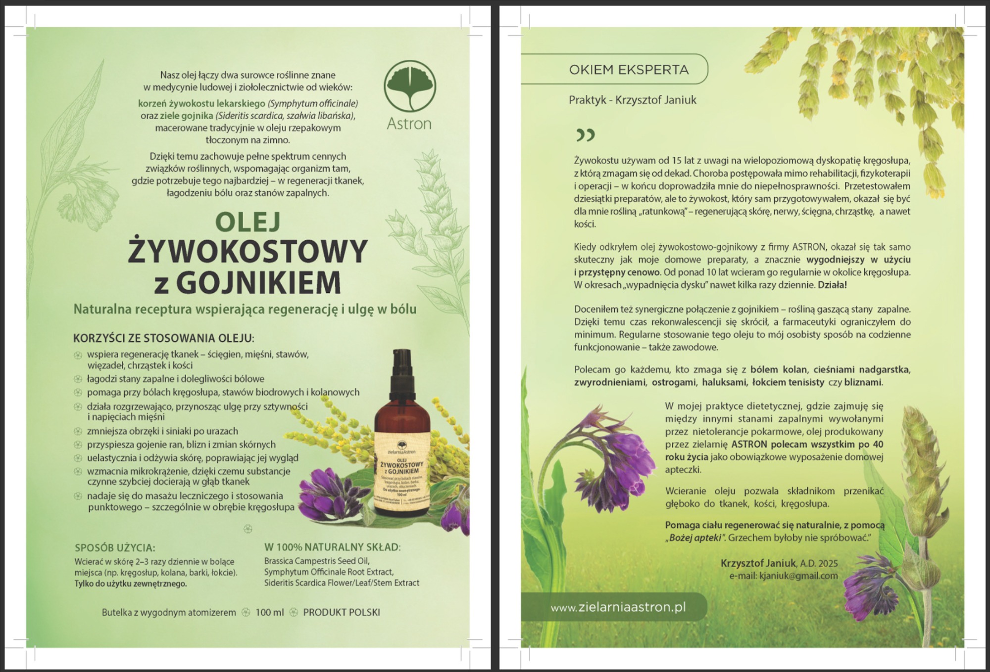 ulotka dla zielarnii Astron