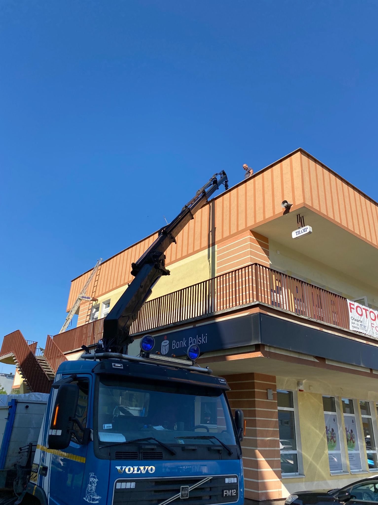 Transport papy na dach