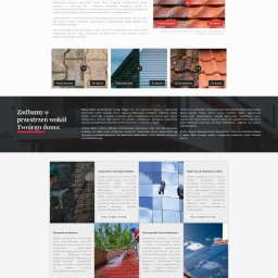 Julia Mazanek - Strona internetowa firmy oferującej mycie ciśnieniowe, sprzątanie i hydropiaskowanie, z pracownikiem myjącym elewację budynku w tle.