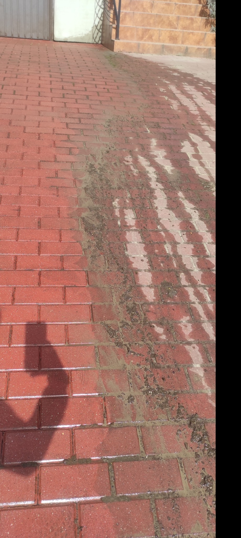 Po prawej stronie stan kostki przed myciem po lewej 1 faza mycia