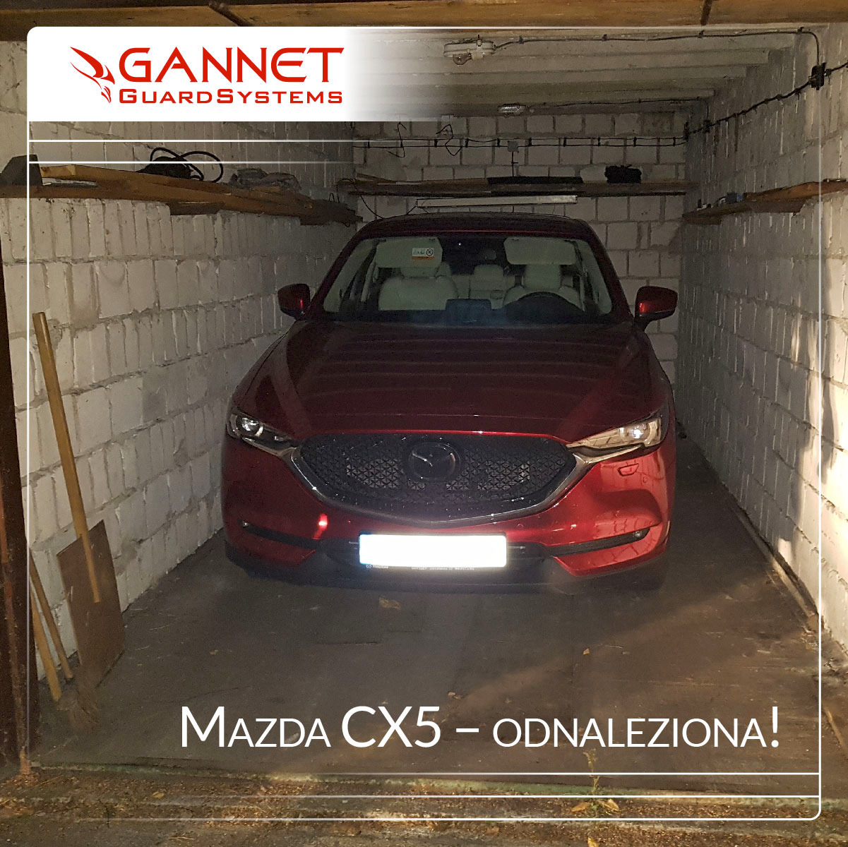 Mazda CX5 namierzona po kradzieży.