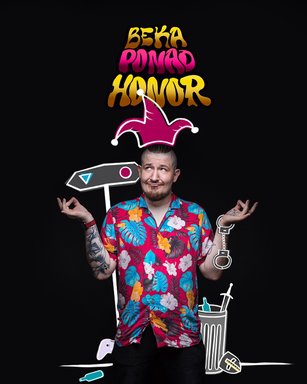 Projekt plakatu występów stand up'owych