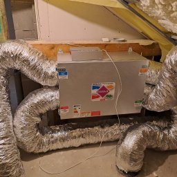 Rekuperacja wykonana w nowo powstałym domu jednorodzinnym .