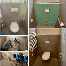 Paweł Łukasik SaniSafe Technika Grzewcza i Sanitarna - Wymiana uszkodzonego i przeciekającego stelaża WC oraz wykonanie nowej zabudowy i płytek