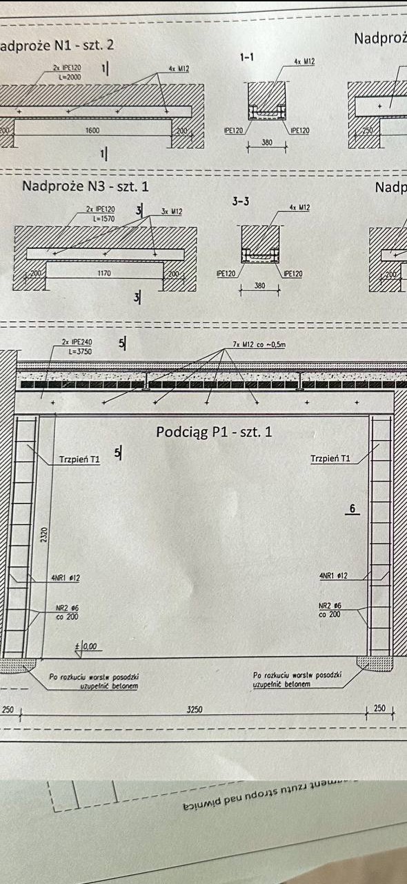 Demontaż ściany nośnej z montażem podciągu stalowego o długości 4,2 metra oraz wylewanie kolumn betonowych