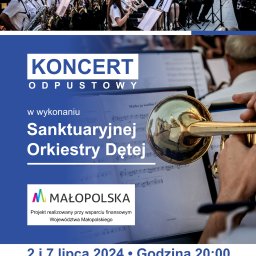 Plakat na koncert odpustowy Orkiestry Dętej