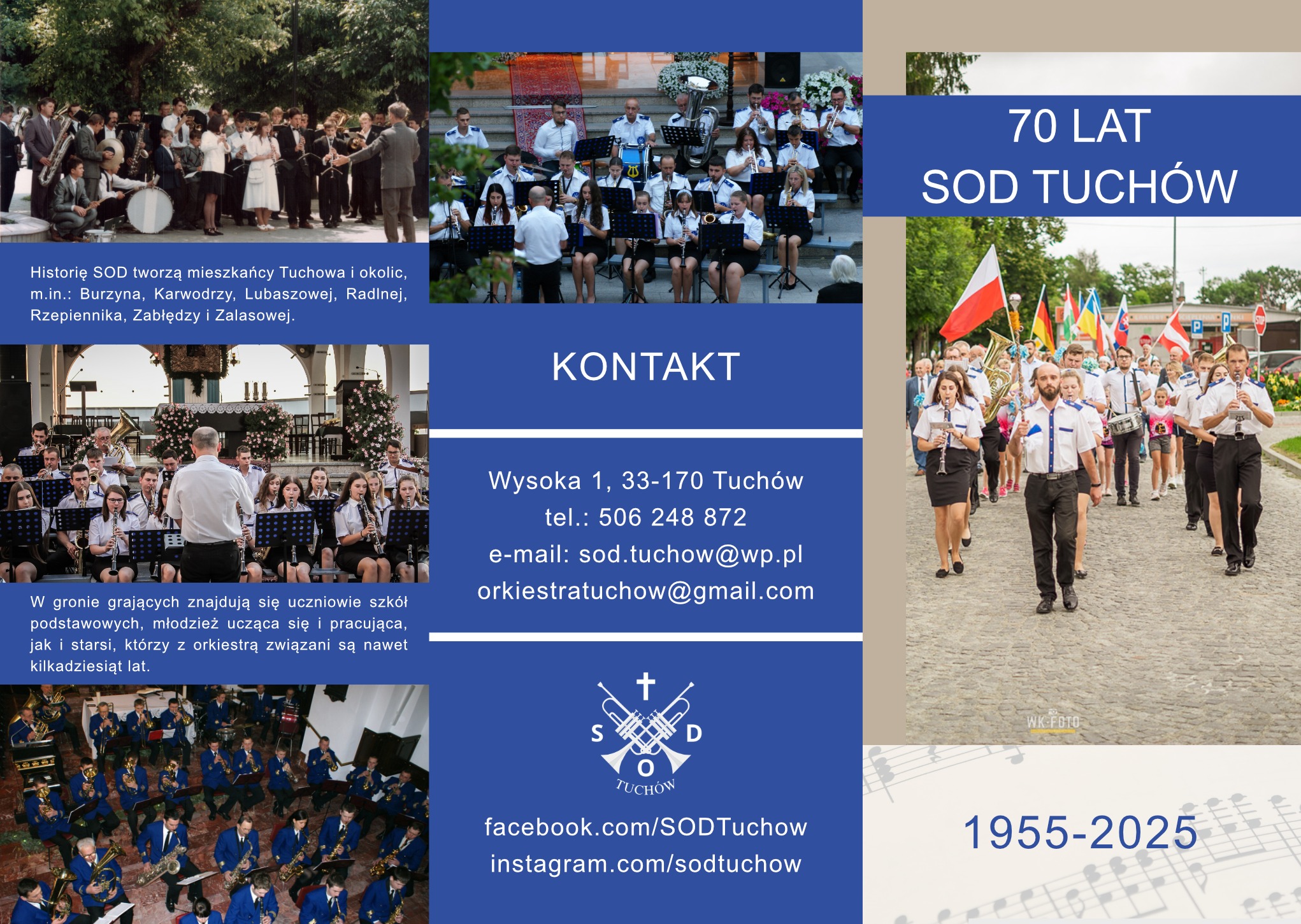 Ulotka składana z okazji roku jubileuszowego SOD Tuchów