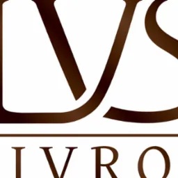 Brązowe logo 'LVS' nad napisem 'LIVROS' oddzielone cienką linią.