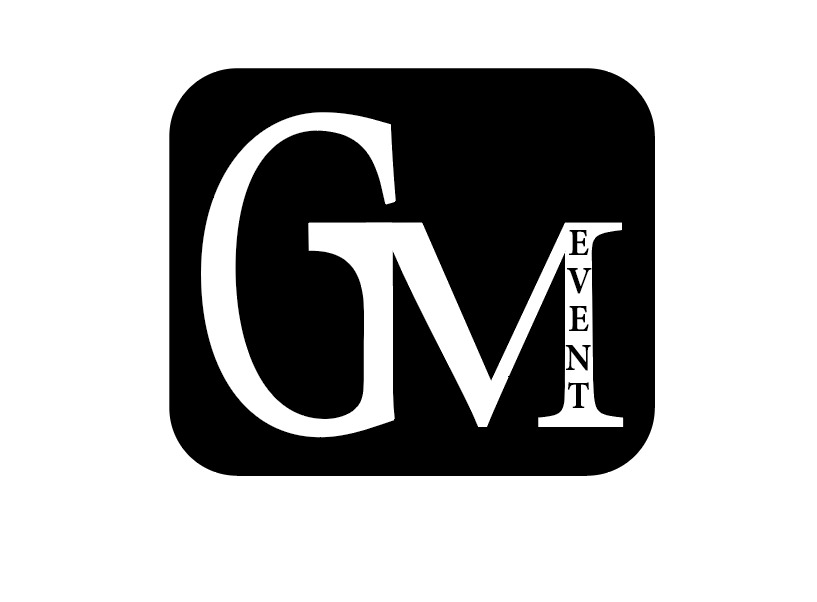 Logo firmy z inicjałami GM i słowem EVENT w kolorze białym na czarnym, zaokrąglonym kwadracie.