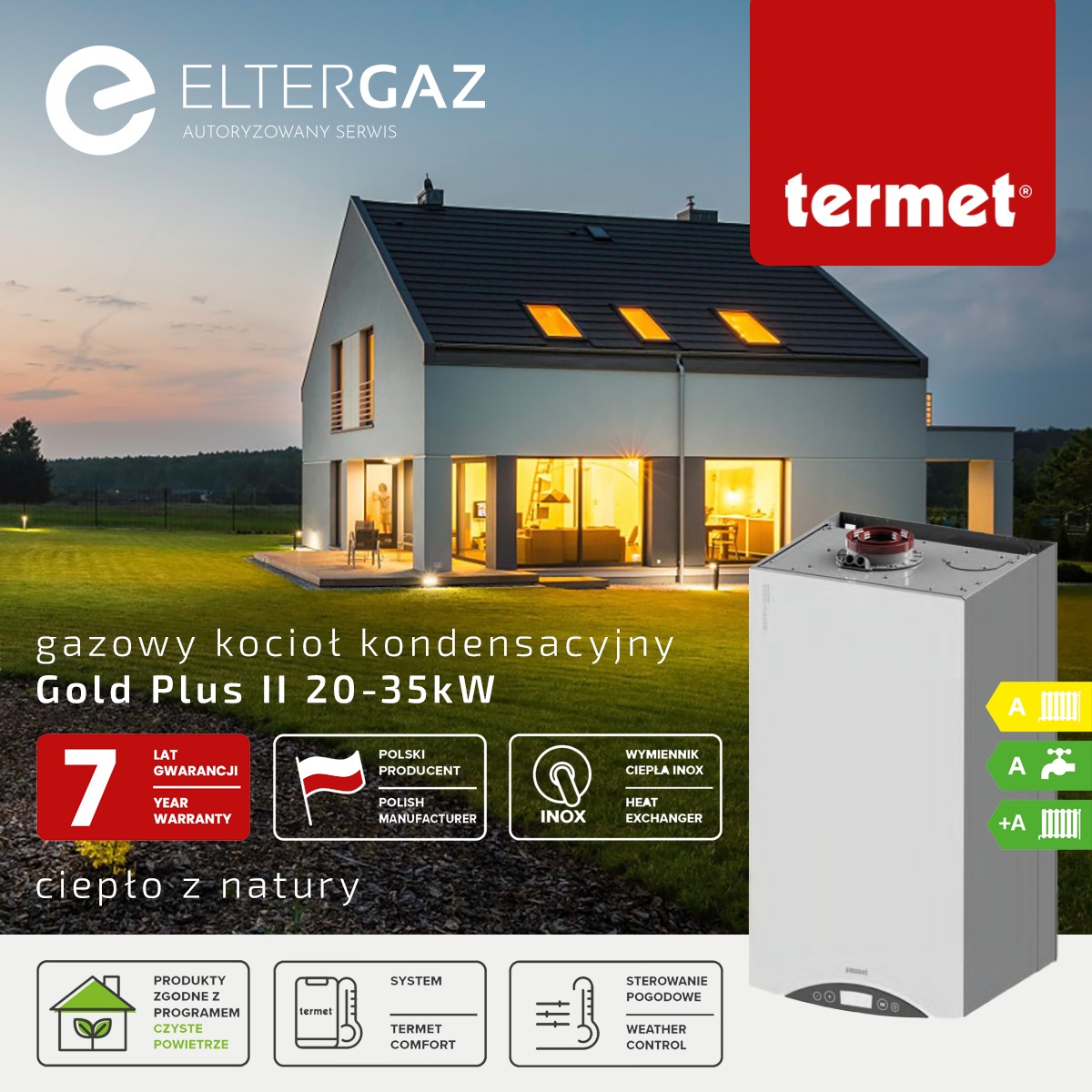 Zapraszamy do skorzystania z usługi montażu kotłów kondensacyjnych polskiej marki Termet.