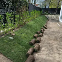 Trawnik przy apartamentowcu w Sopocie