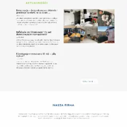 Strona internetowa firmy ComfortON z ofertą klimatyzacji, wentylacji i rekuperacji, widoczna kobieta relaksująca się w fotelu, logo firmy w lewym górnym rogu.