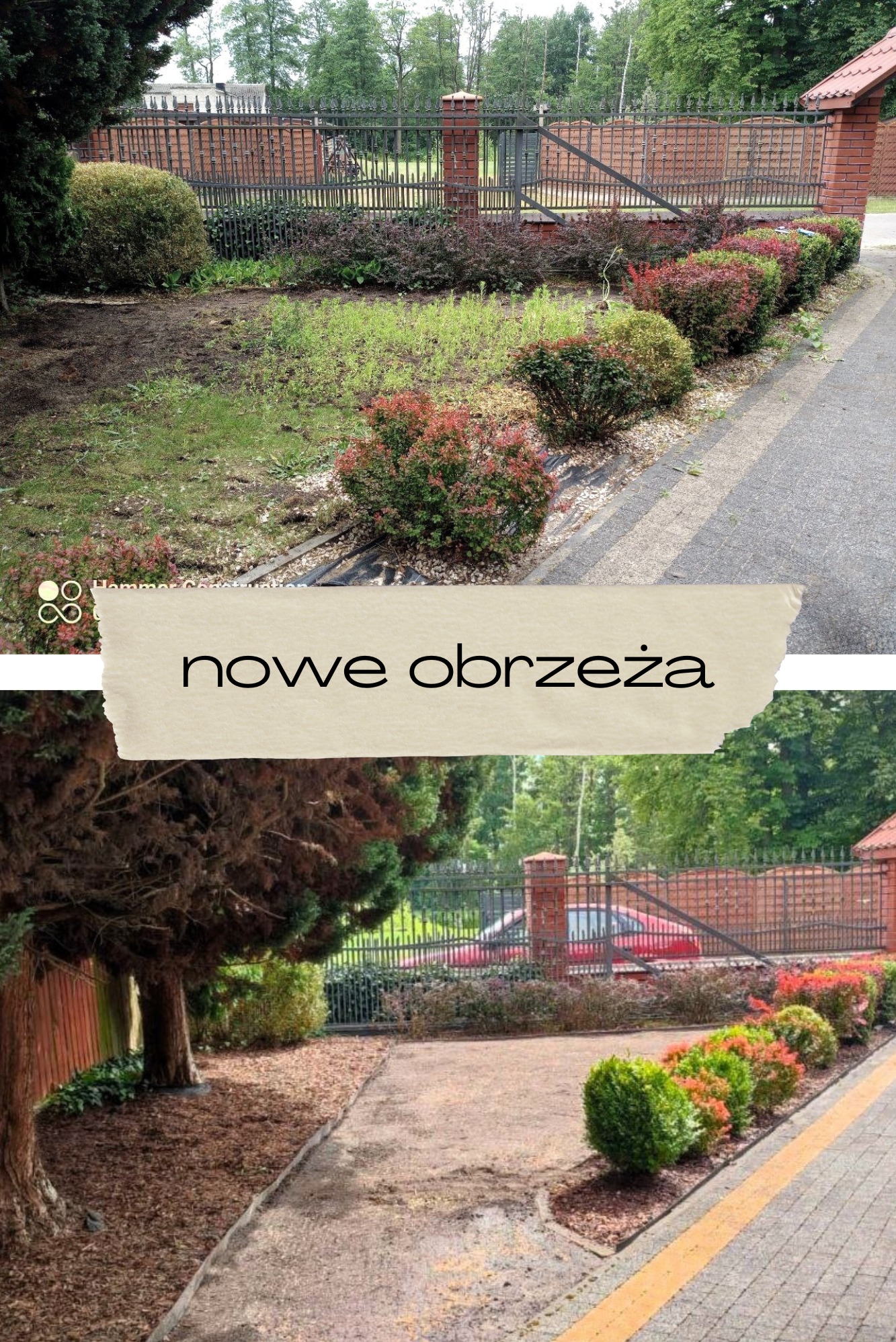 Prace pielęgnacyjne, regulowanie ogrodu, układanie nowych obrzeży