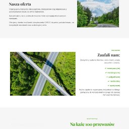 Apollo Studio - Strona internetowa firmy transportowej Falcon Logistics z widokiem na wiadukt i ciężarówki, prezentująca ofertę transportu drogowego w Europie.