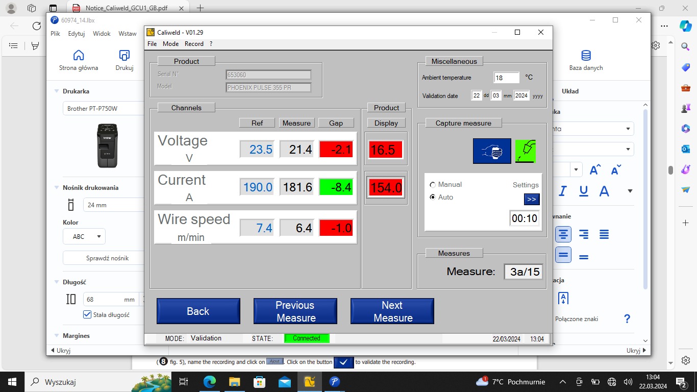 Pomiary okresowe urządzenia spawalniczego.
