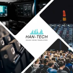 Montaż wideo i nagłośnienie: kamera, mikser audio, tłumacz symultaniczny i widownia. HAN-TECH: dźwięk, wizja, tłumaczenia.