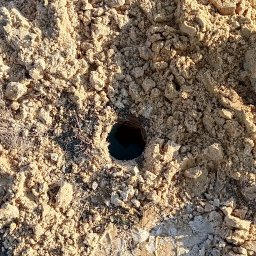 Przykładowy otwór wiertniczy, który zostaje zasypany po wykonaniu.