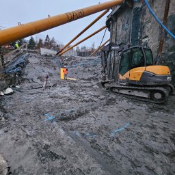 Patryk Janicki Usługi Budowlane - Niwelacja dna wykopu pod rozporami l.