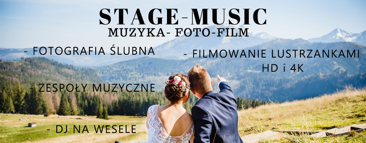 Para młoda siedzi na wzgórzu, on wskazuje palcem na odległe góry, ona z kwiatami we włosach, w tle krajobraz górski.