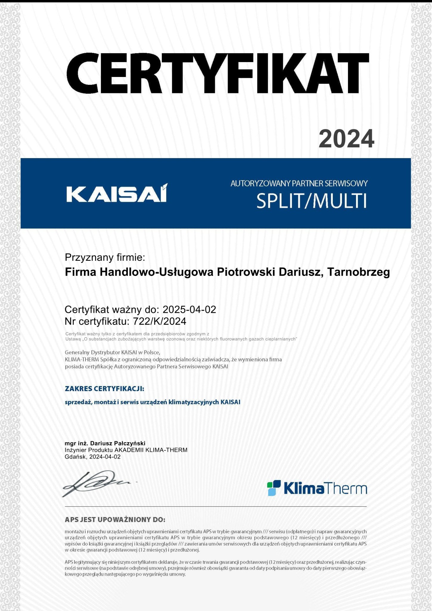 Autoryzowany Partner Serwisowy Kaisai