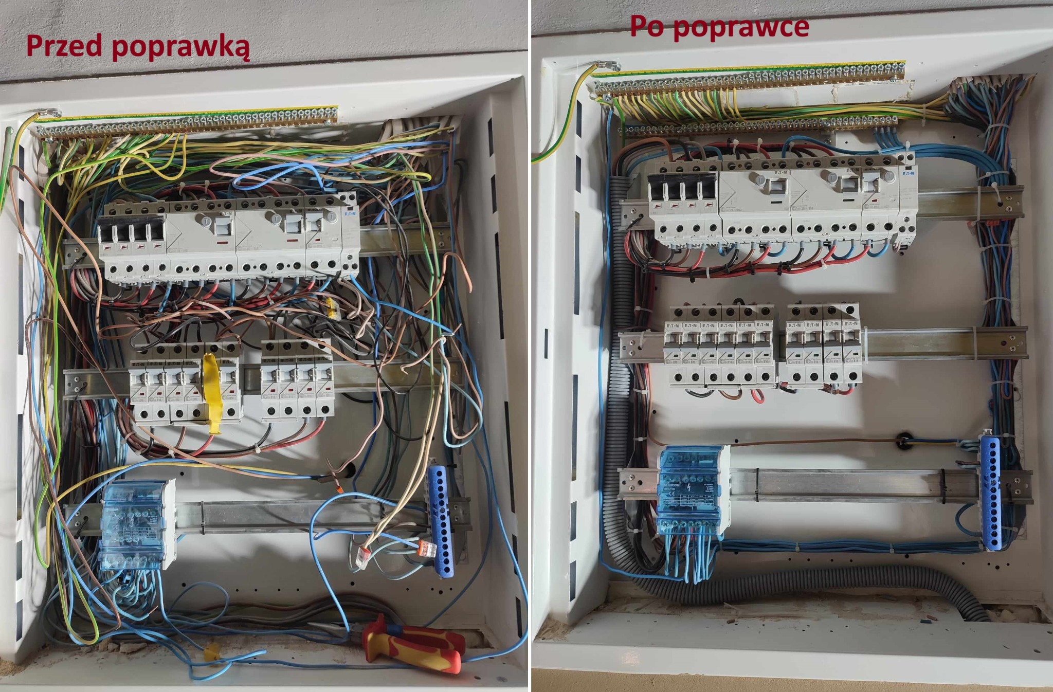 Poprawa w miarę możliwości estetyki rozdzielni.