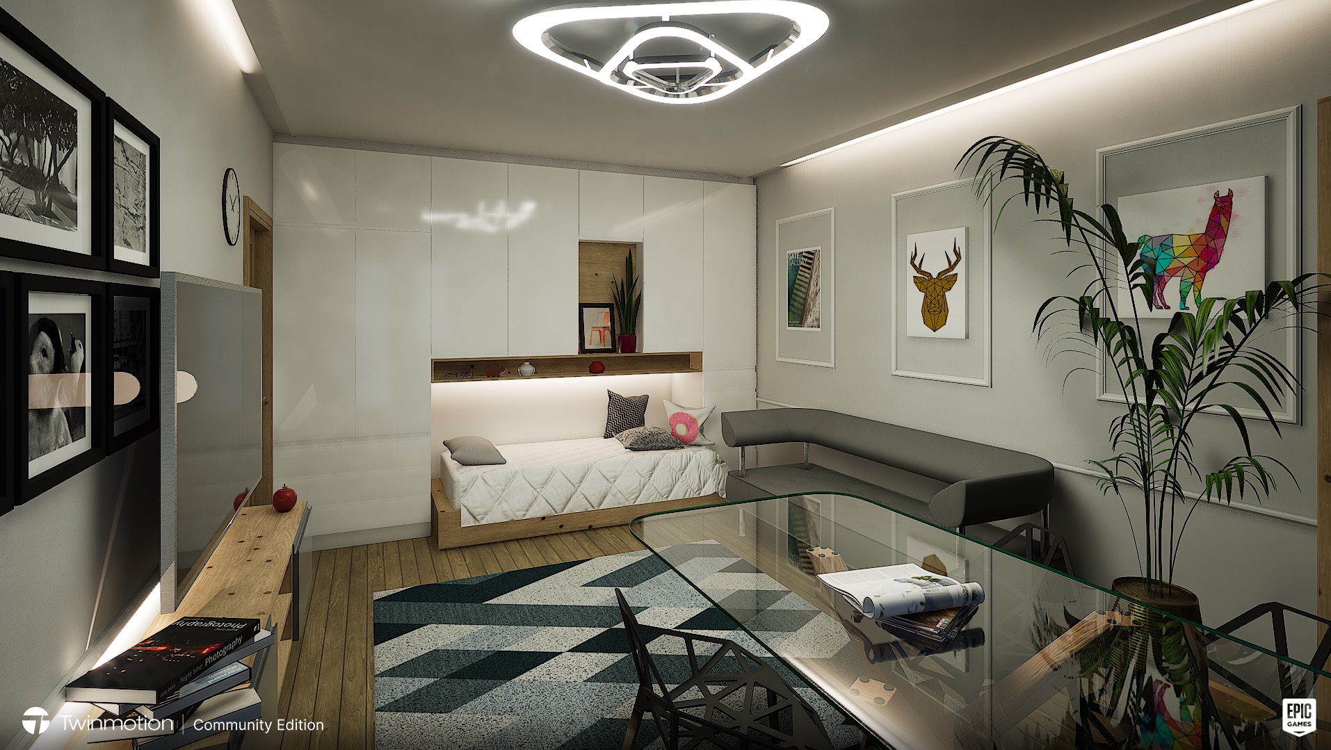 wnętrze prywatne- pokój singla