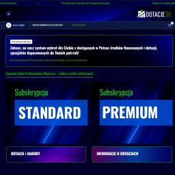 VIGLE Artur Browarek - Strona internetowa z ofertą subskrypcji Standard i Premium na dotacje, z logotypem Dotacje24 w prawym górnym rogu.