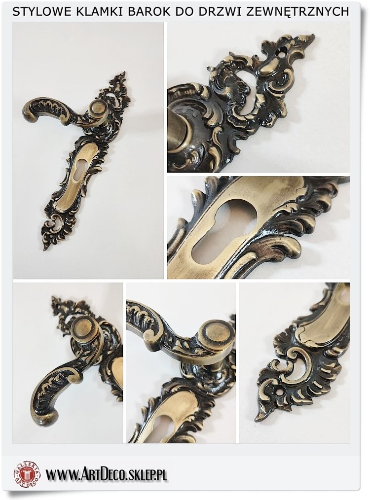 Klamki mosiężne do drzwi zewnętrznych i wewnętrznych