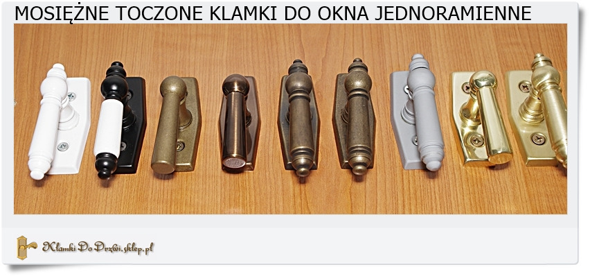 Klamka 1 ramienna mosiężna do okna PCV i drewnianego