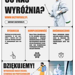 Plakat informacyjny dla marki Dezynfeusz