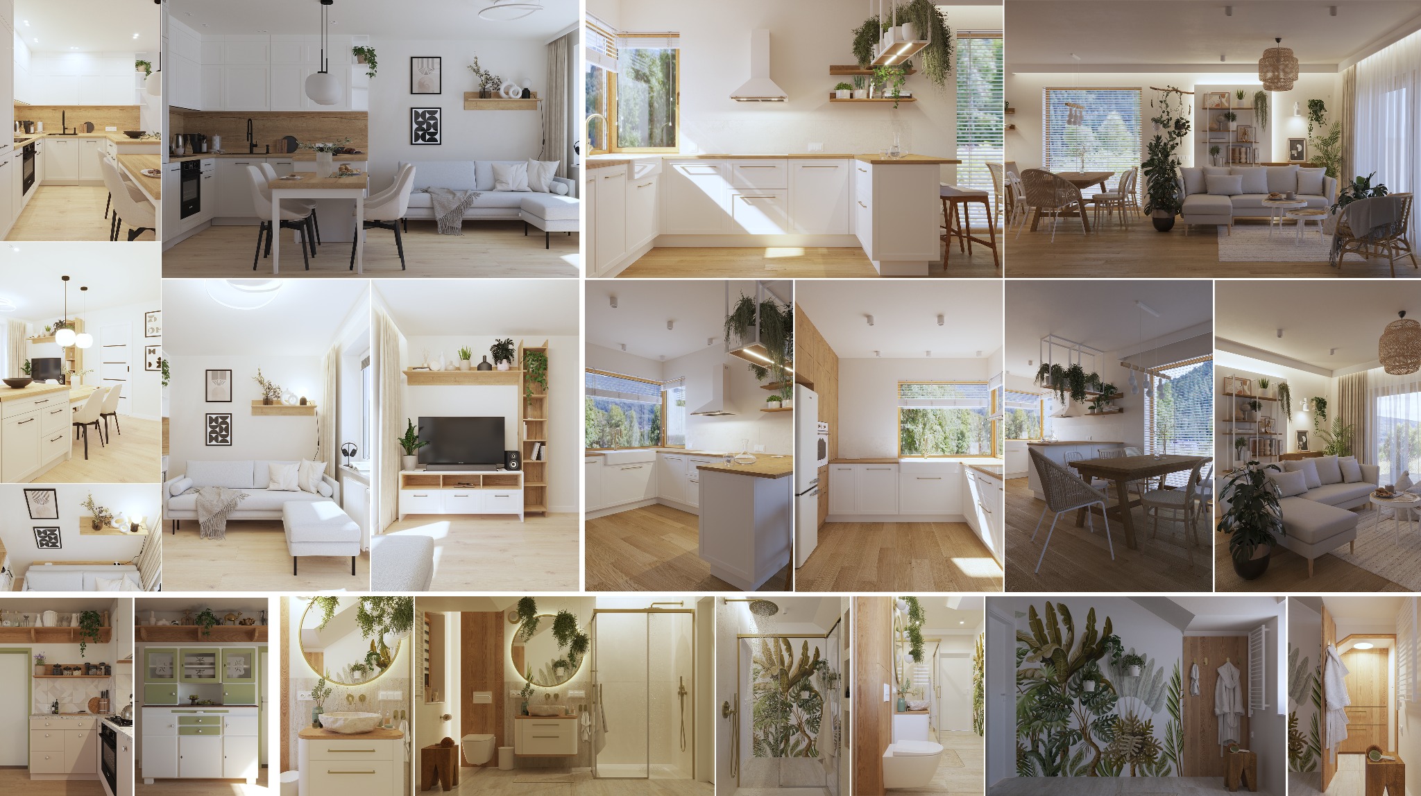 projekty aneksu z salonem w Wadowicach, Stryszawie, kuchni w Targanicach, łazienki w Stryszawie