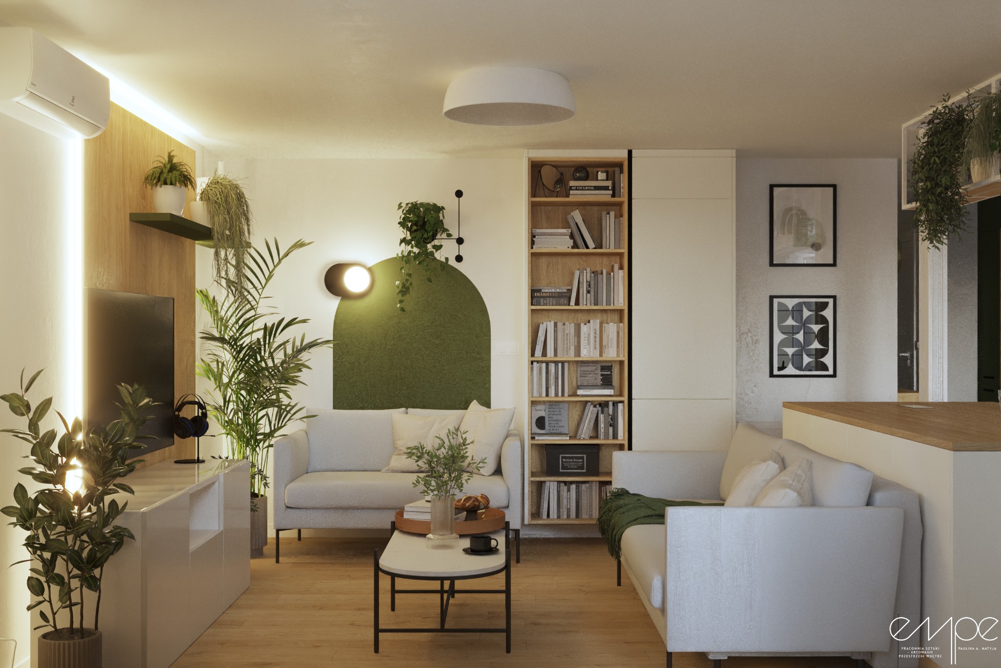 projekt salonu z aneksem Katowice