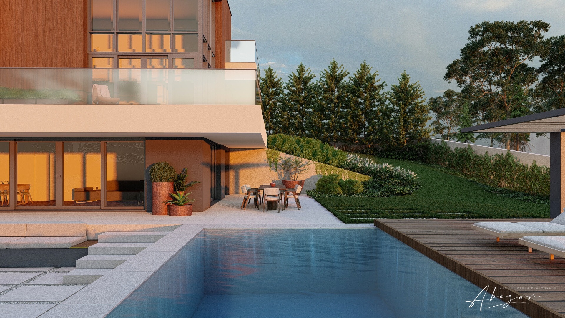 Projekt ogrodu przy willi