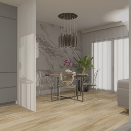 Flora design Aleksandra Chromińska - Salon z aneksem kuchennym w stylu glamour