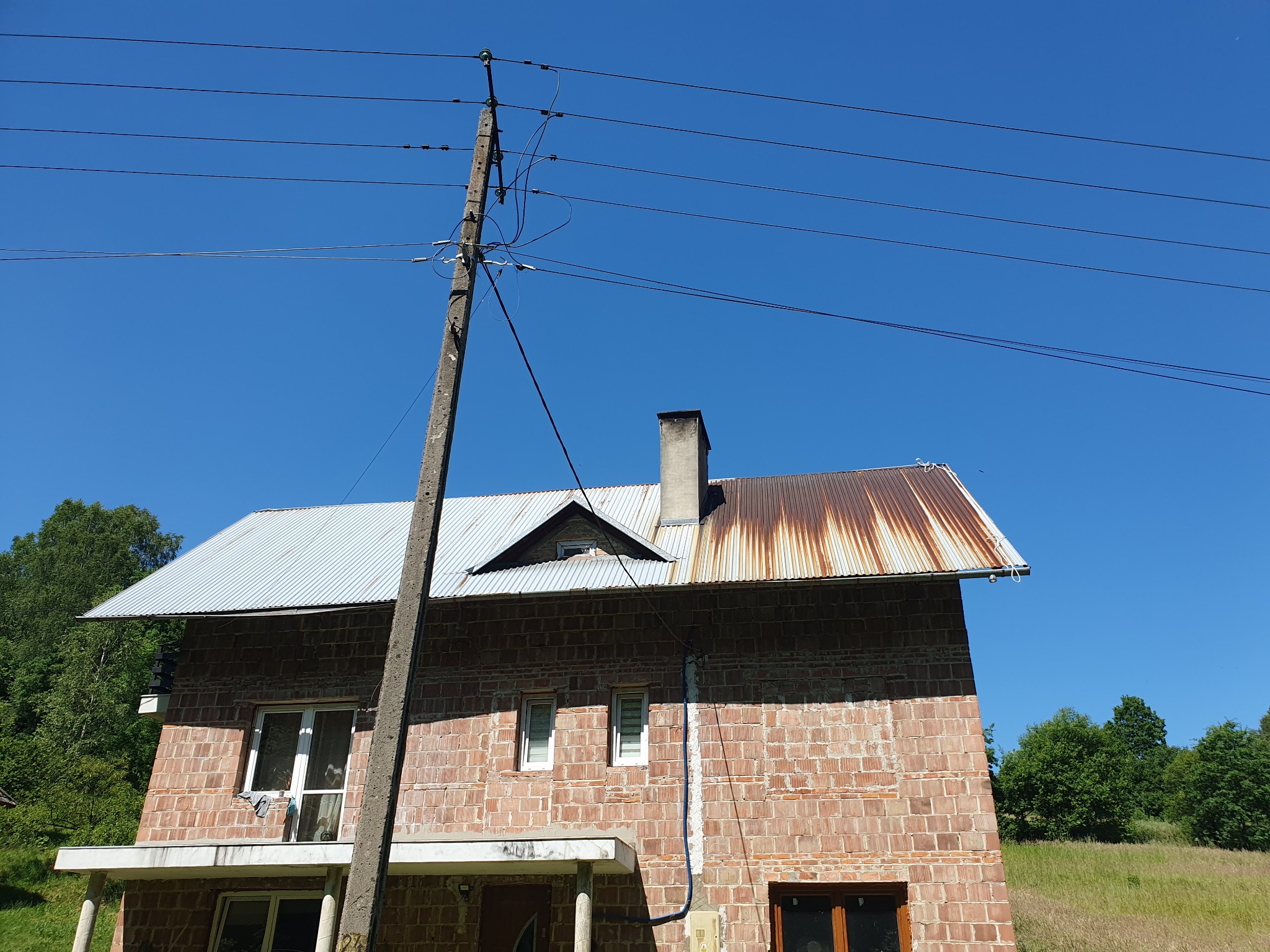 Dach przed malowaniem.