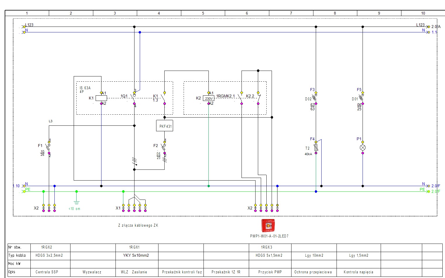 Projekt wyłącznika PWP