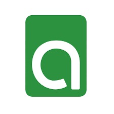 Zielone logo z białą literą 'a' w zaokrąglonym prostokącie.