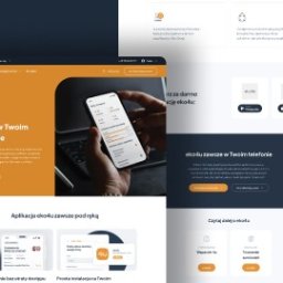 Kasima Sp. z o.o. - Prezentacja responsywnej strony internetowej na ekranie laptopa i smartfona, z motywem ekologicznym i pomarańczowo-granatową kolorystyką, ukazująca interfejs aplikacji mobilnej.