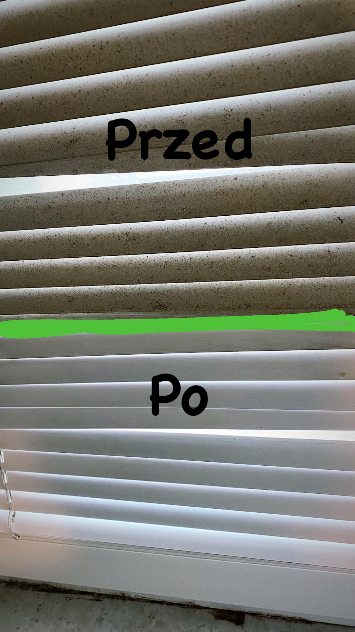 rolety okienne przed i po myciu