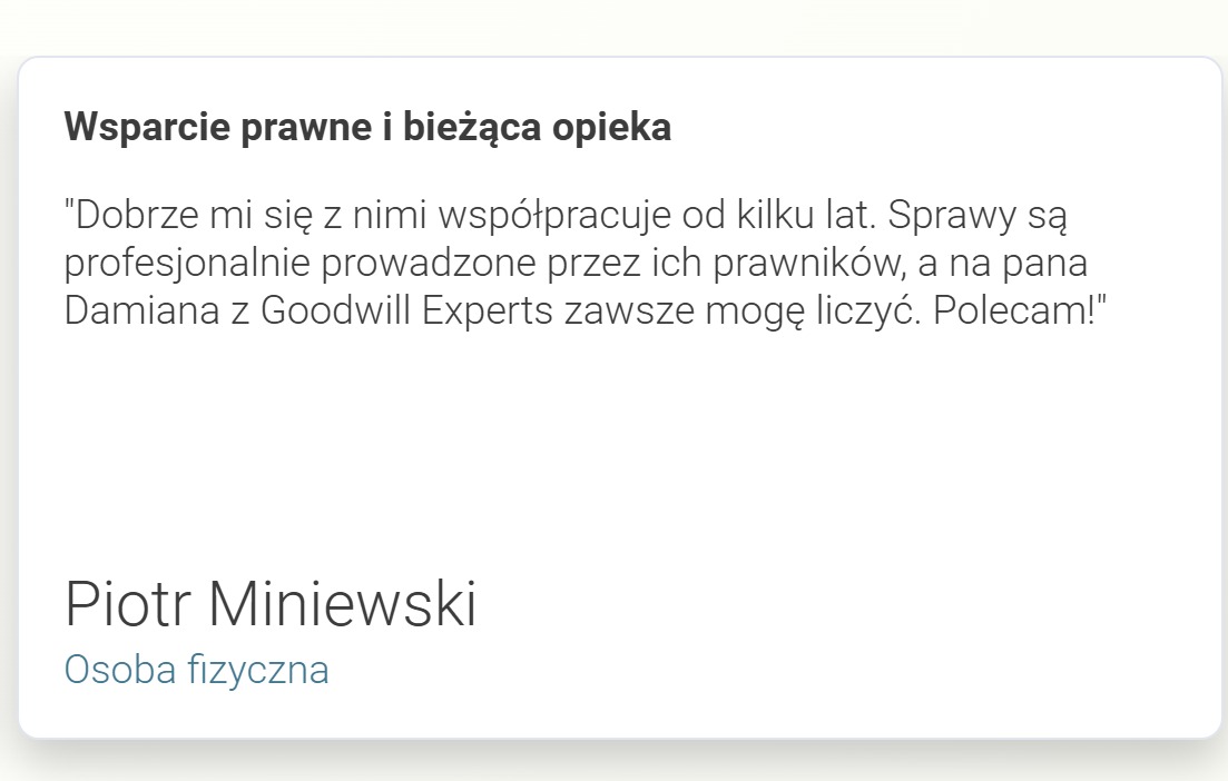 Opinia klienta