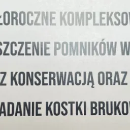Ogłoszenie o usługach: całoroczne kompleksowe czyszczenie pomników wraz z konserwacją oraz układanie kostki brukowej.