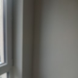 Dawid Mendyk - Nierównomierne oświetlenie szarej ściany z fragmentem ramy okiennej po lewej stronie, z widocznymi refleksami światła.