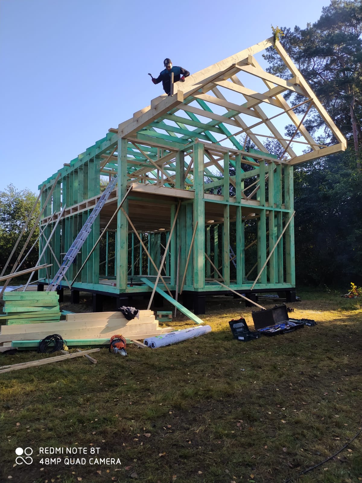 dom szkieletowy - wznoszenie konstrukcji